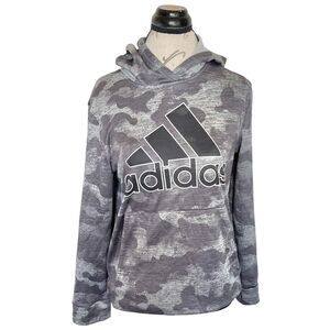 Adidas Boys Active Sport Athletic Pullover Hooded Sweatshirt Hood Logo Size XL